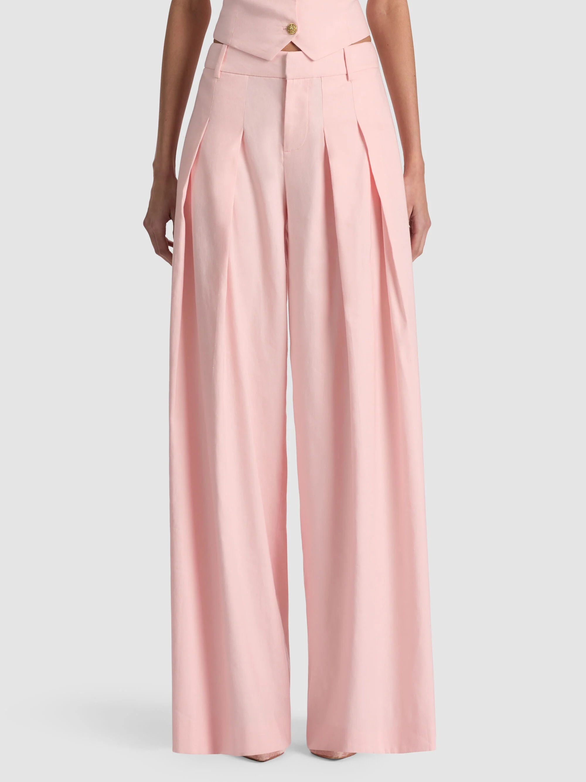 BLAIRE PLEATED LINEN PANT | Alice + Olivia