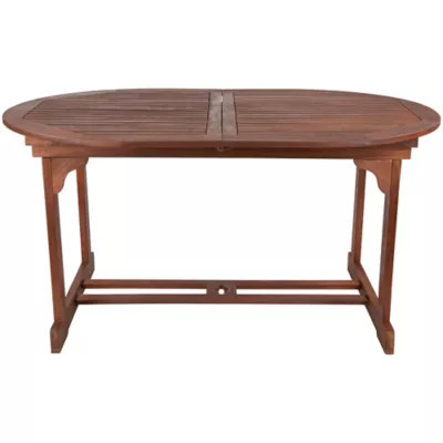 Northlight Oval Outdoor Expanding Acacia Wood Folding Patio Dining Table | Belk