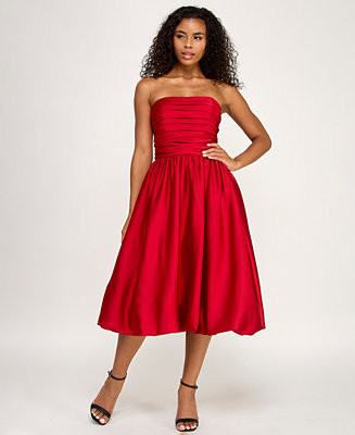 SENI & CADE Juniors' Bubble Strapless Midi Dress - Macy's | Macy's