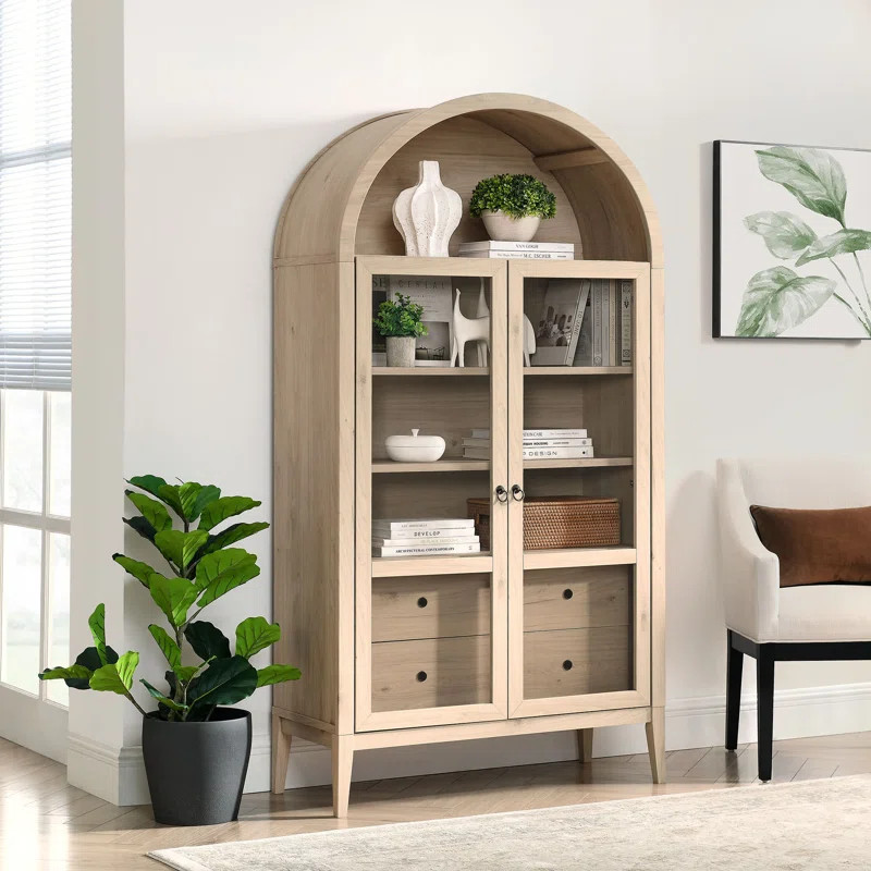 Nolan 74" Tall Arched Storage Display Cabinet | Wayfair North America