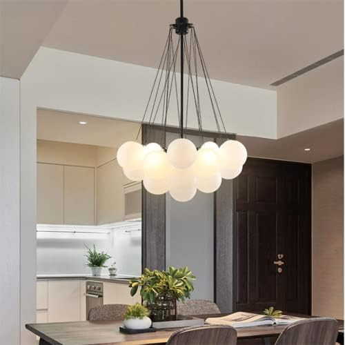 LITFAD White Frosted Glass Suspension Lighting Modern Living Room Balloon Design Chandelier Dining R | Amazon (US)