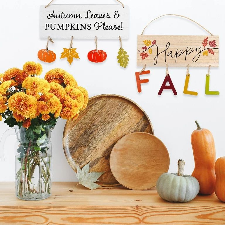 Way to Celebrate Harvest Multicolored Happy Fall Wood Sign Decoration | Walmart (US)