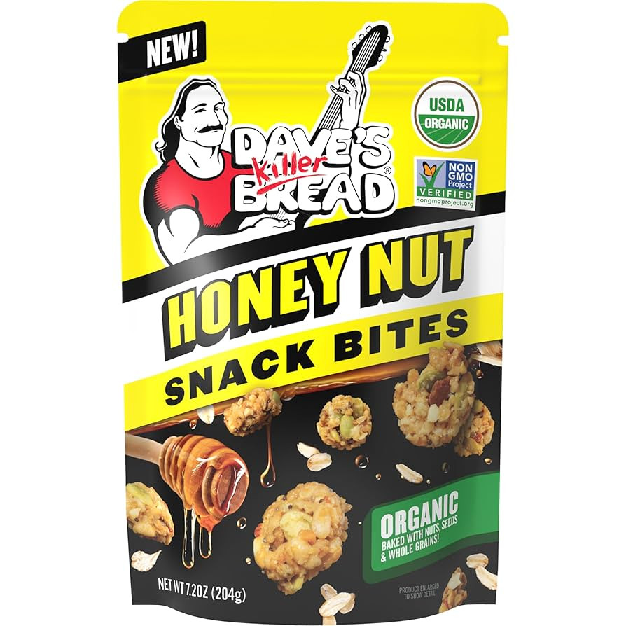 Dave's Killer Bread Honey Nut Organic Snack Bites, Honey Organic Snacks, 7.2 oz | Amazon (US)