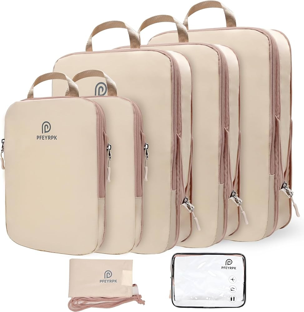 PFEYRPK Compression Packing Cubes for Suitcases,7 Set Travel Packing Cubes for travel,Expandable ... | Amazon (US)