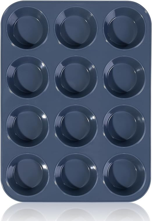 Vnray Silicone Muffin Baking Pan & Large Cupcake Tray 12 Cup - Nonstick Cake Molds/Tin, Silicon B... | Amazon (US)