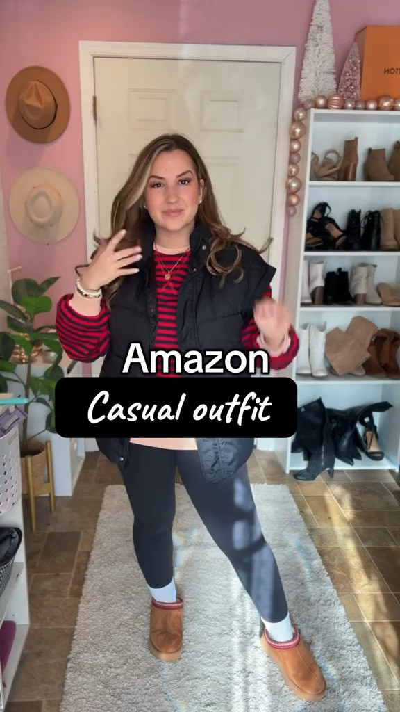 Casual winter outfit idea from Amazon 
Oversized pullover, vest with leggings 

#LTKStyleTip #LTKFindsUnder50 #LTKOver40