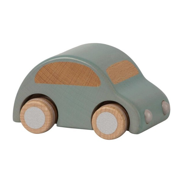 Wooden Pull Back Car, Light Blue | Maisonette