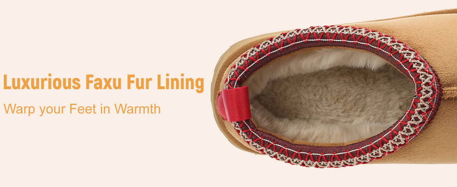 Platform Slippers Mini Boots for Women Fleece Lined Booties Anti-Slip Snow Slippers for Women Out... | Amazon (US)