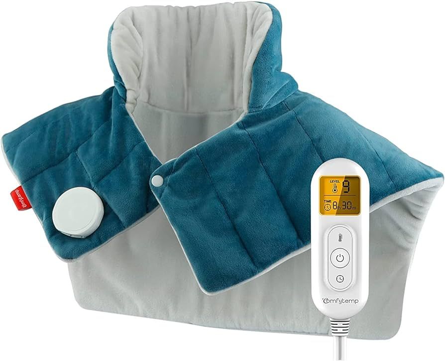 Comfytemp Weighted Heating Pad for Neck and Shoulders, 2.2lb Large Electric Heated Neck Shoulder ... | Amazon (US)