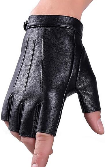 Fingerless Driving Gloves PU Faux Leather Outdoor Sport Half Finger Glove for Men Women Teens | Amazon (US)
