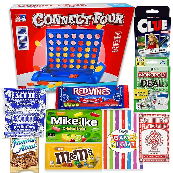 GAME NIGHT Gift basket for family, kids, teens & adults | Playing cards & classic games 4 in a ro... | Amazon (US)