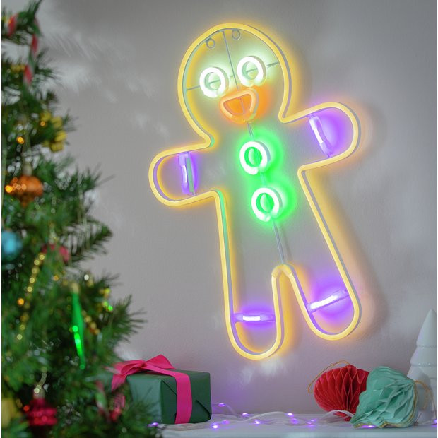 Buy Habitat Neon Effect Gingerbread Shaped Christmas Lights | Christmas lights | Habitat | Habitat UK