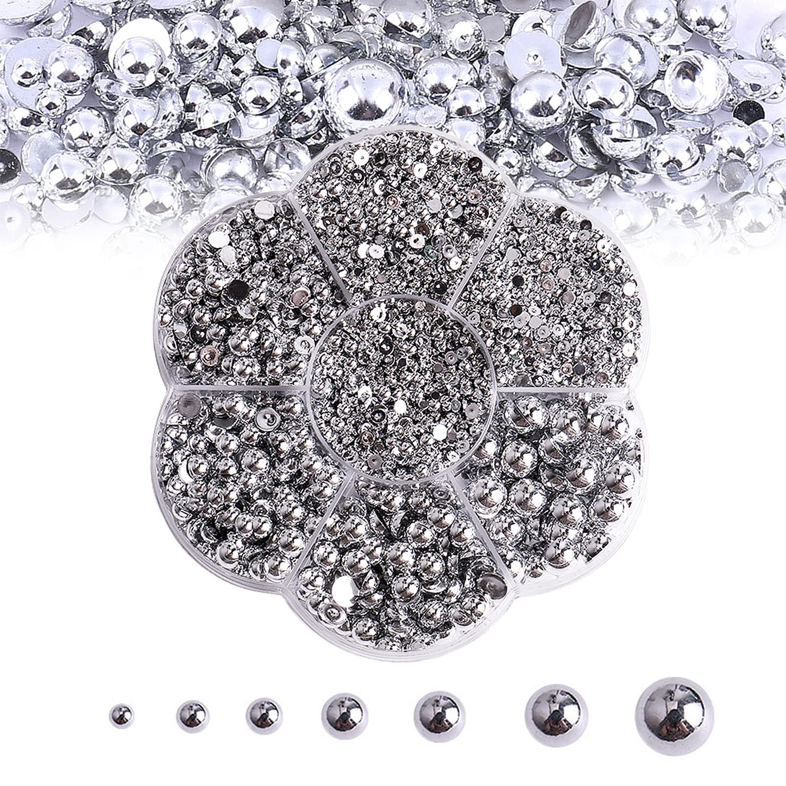 5600PCS Half Round Pearls Flatback Imitation Pearls for Crafts,7 Sizes for DIY Nails Art Crafting... | Amazon (US)