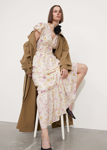 Tiered Maxi Dress - Lilac/Yellow Florals - Midi dresses - & Other Stories US | & Other Stories US