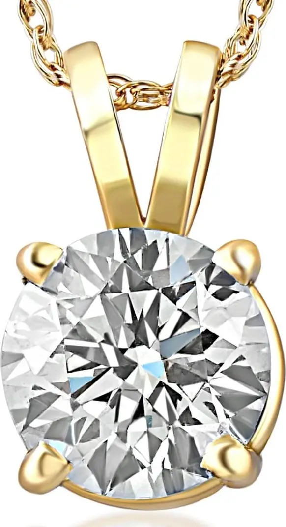 Bliss Diamond Certified 1Ct Round Diamond Solitaire Pendant Gold Necklace Lab Grown | Nordstrom | Nordstrom