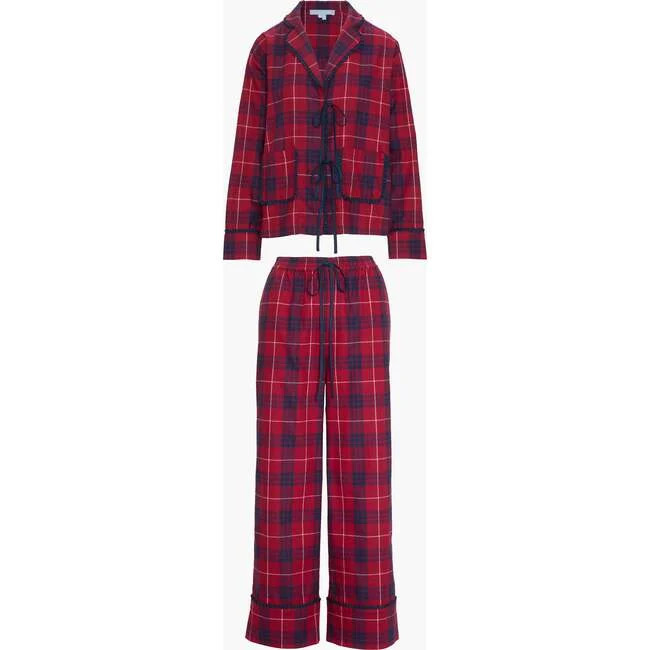 Hill House Home | The Steffy Pajama Set, Cherry Tartan (Red, Size Medium) | Maisonette | Maisonette