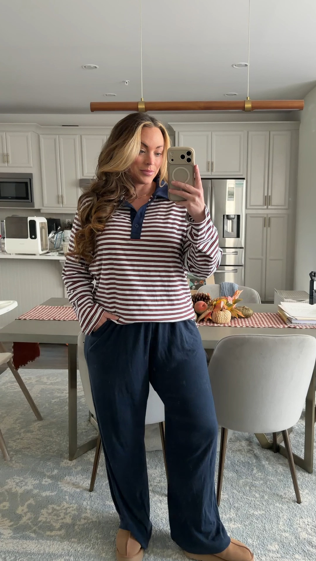 Cute loungewear? Love this stripe polo 🩷

#LTKmomlife #LTKSeasonal #LTKMidsize