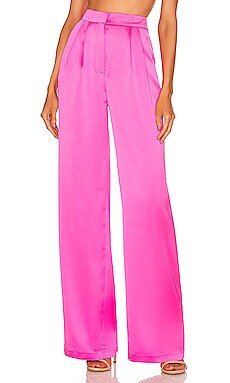 SELMACILEK Double Pleated Wide Leg Pant in Fuchsia from Revolve.com | Revolve Clothing (Global)