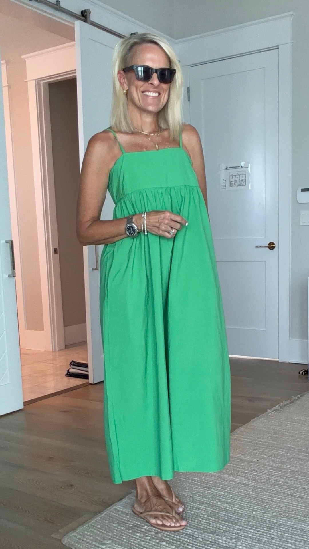 I love an easy summer dress, and this one checks so many boxes. 💚 The loose, flowy fit and lightweight fabric make it comfortable for hot days, while the bright green color makes it feel special without needing much styling. And yes, it has pockets! Perfect for vacation, lunch, a summer dinner, or a day at the beach.

💡 LTK MADE EASY
❤️ Heart = Support my posts!
🔖 Save = Get sale & restock alerts
📋 Lists = Keep favorites organized
📲 Share = Send lists and products to a friend. Hello, Christmas List!
💬 Comment = Ask me anything about what I’m wearing.:-)

#LTKootd #LTKOver40