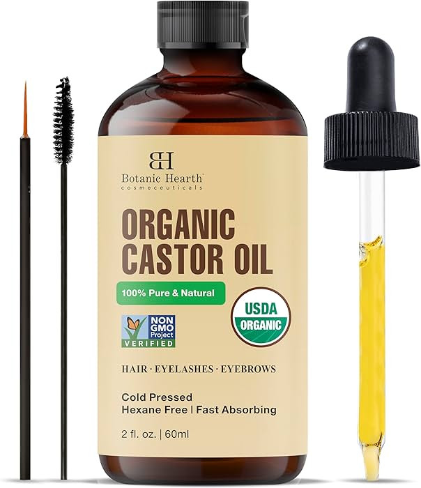 Botanic Hearth Castor Oil | USDA Certified Organic |100% Pure & Hexane Free | Cold Pressed | Grow... | Amazon (US)