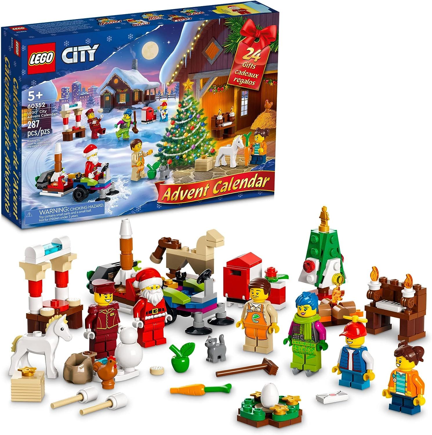 LEGO City 2022 Advent Calendar 60352 Building Toy Set for Kids, Boys and Girls Ages 5+; Includes ... | Amazon (US)