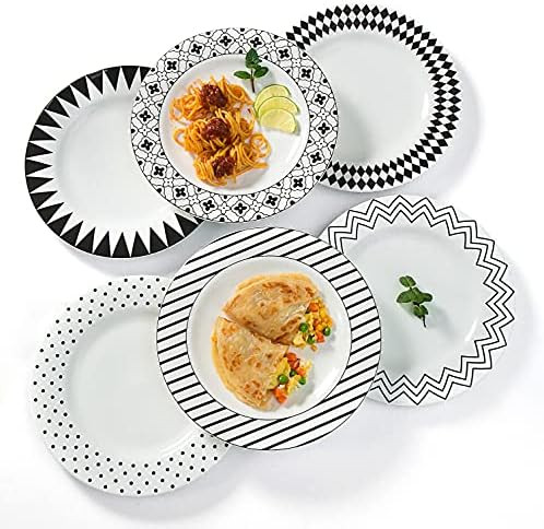 AnBnCn 10 Inches Porcelain Dinner Plates, Large Serving Plate Set, 6-Different Motifs Assorted Pa... | Amazon (US)