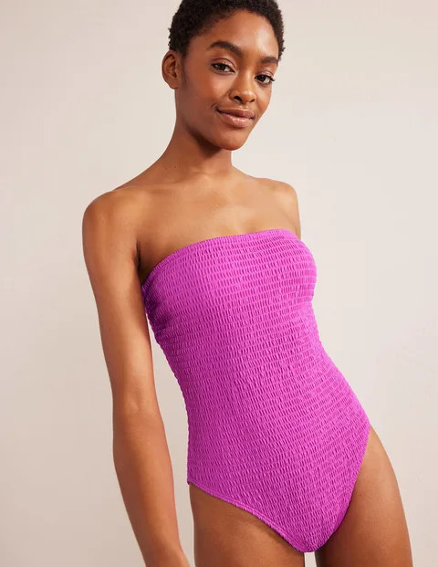 Smocked Bandeau Swimsuit | Boden (US)