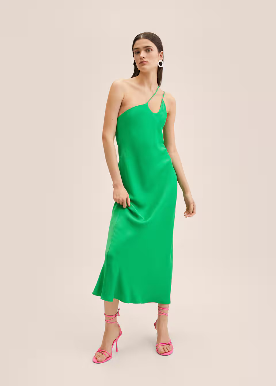 Asymmetrical satin dress | MANGO (US)