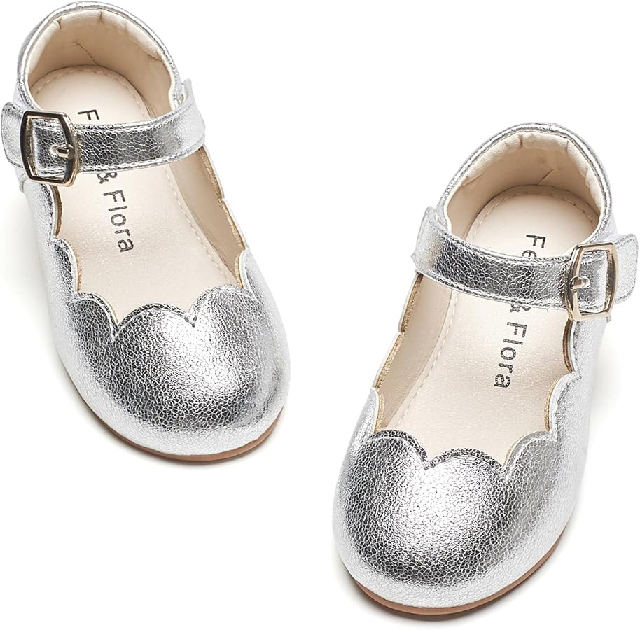 Felix & Flora Toddler Flower Girl Dress Shoes - Baby Girl Ballet Mary Jane Flats for Party School... | Amazon (US)