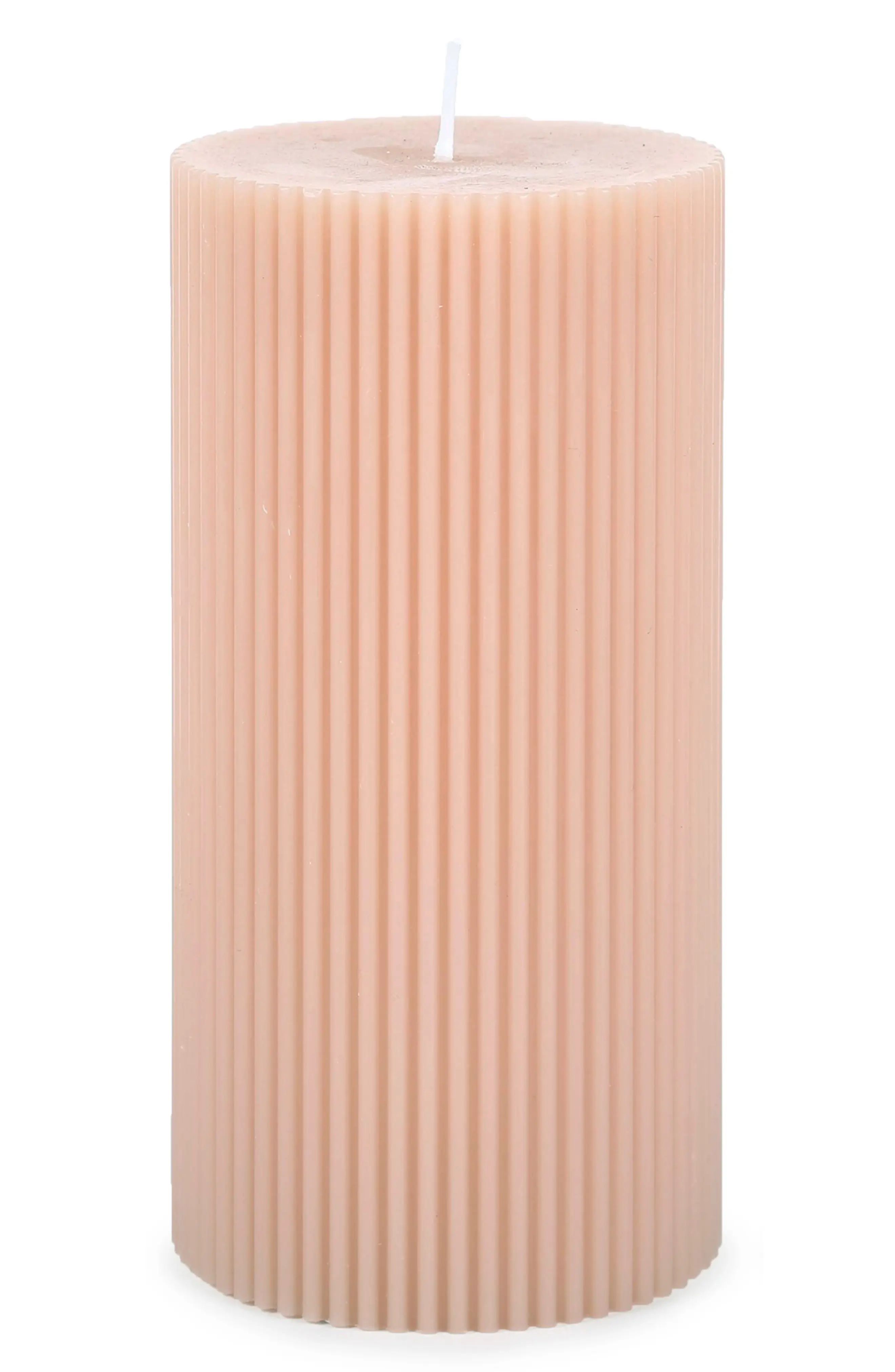 The Floral Society Six-Inch Fancy Pillar Candle, Size One Size - Pink | Nordstrom