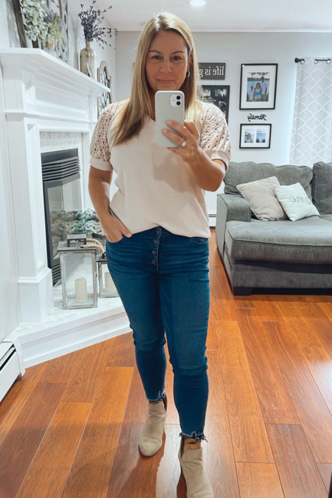 Old Navy Rosckstar skinny jeans on sale today $15! I linked similar to mine. I’m wearing a size 10.
Amazon lace top wearing a size medium but would size up for a looser fit. Tan boots






Fall outfits, midsize fashion, casual style, mom style, date night outfit, fall fashion, curvy style

#LTKcurves #LTKSeasonal #LTKsalealert