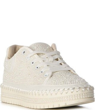 Azalea Wang Cardin Pearl Embellished Platform Sneakers | Dillard's | Dillard's