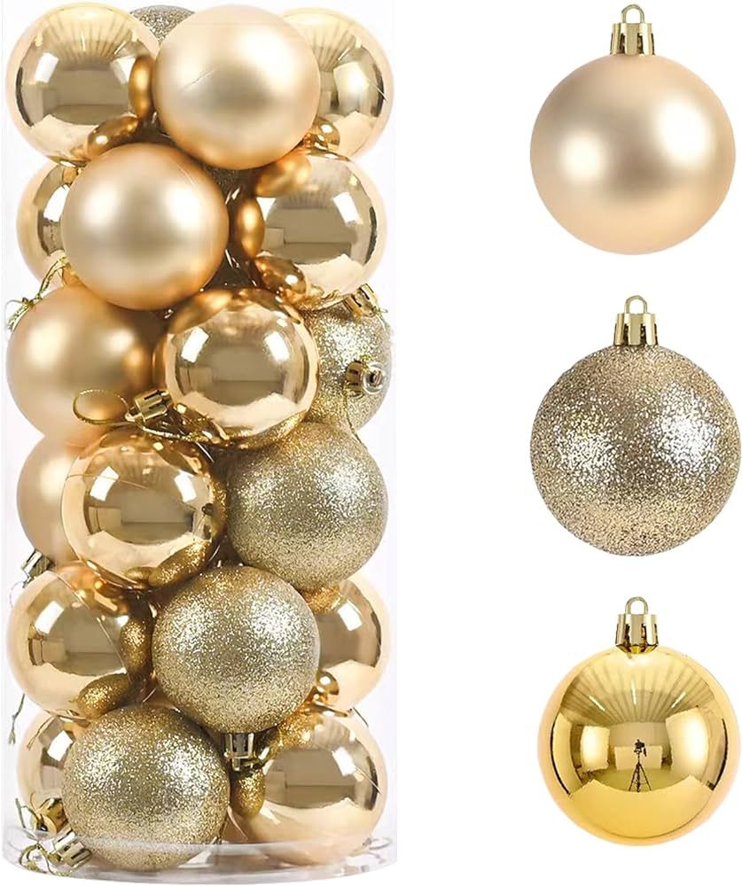 Naisidas 24Pcs Christmas Balls Ornaments, Christmas Tree Decorations Hanging Ball-1.57 inch Chris... | Amazon (US)