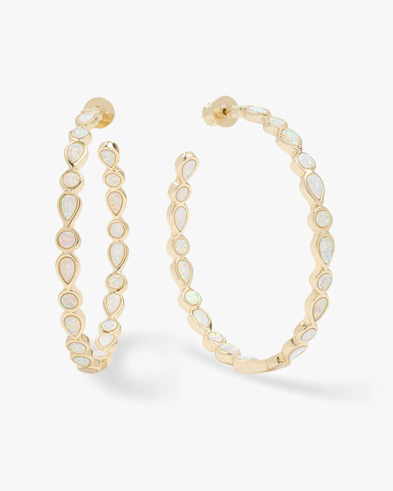 Isla Hoops 2" - Gold|White Opal | Melinda Maria