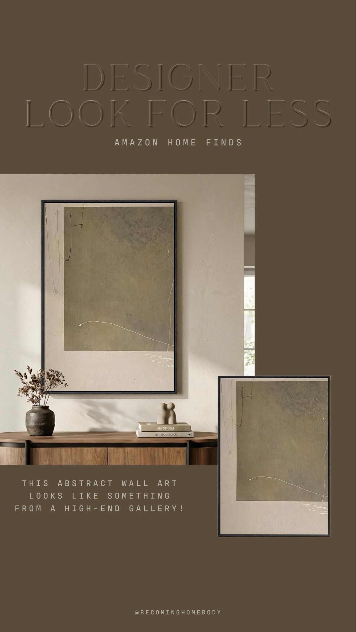 Designer look-for-less, the prettiest piece of abstract art 🤎 Neutral Home, Organic Home, Modern Home, Abstract Art, Amazon Home