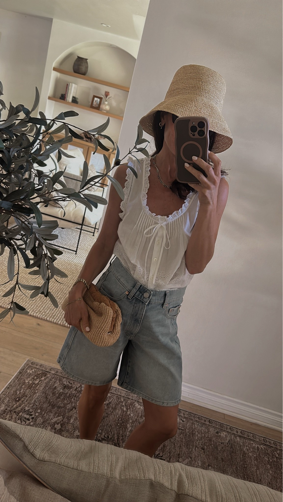 Today’s easy summer outfit 
Top runs tts 
Shorts run large; I recommend sizing down

#LTKOver40