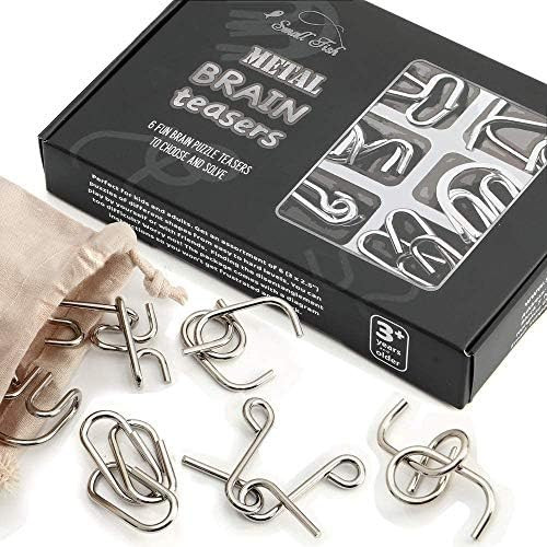 Metal Brain Teaser Puzzles 6 Pcs Set for Kids, Teens, and Adults, Metal Nail Puzzle for Mind Teas... | Amazon (US)