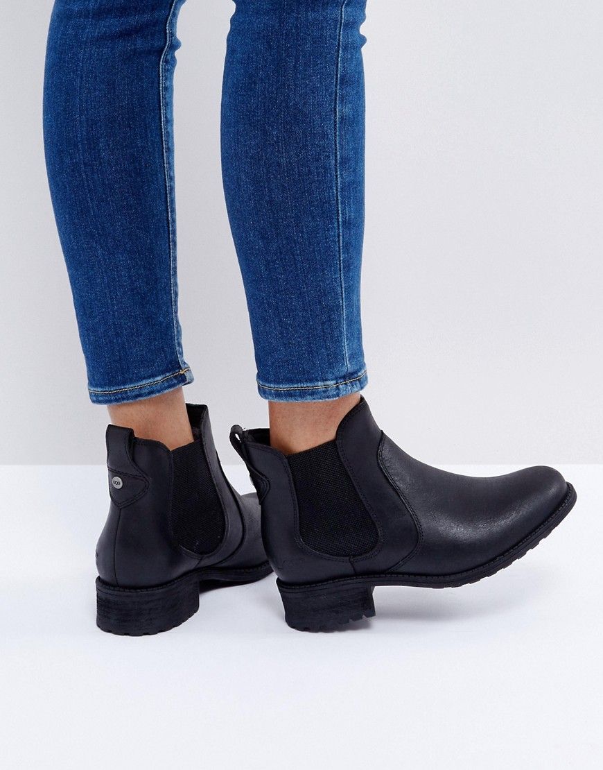 UGG Bonham Stout Leather Chelsea Boots - Black | ASOS US