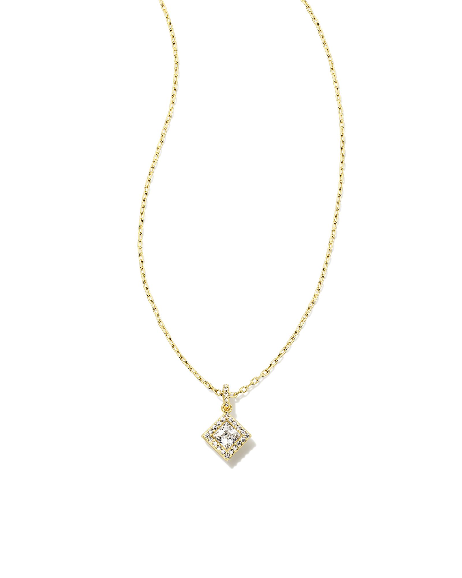 Gracie Gold Short Pendant Necklace in White Crystal | Kendra Scott | Kendra Scott