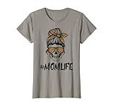 Womens Funny Mom life Sugar Skull with Bandana & Sunglasses Leopard T-Shirt | Amazon (US)