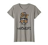 Womens Funny Mom life Sugar Skull with Bandana & Sunglasses Leopard T-Shirt | Amazon (US)