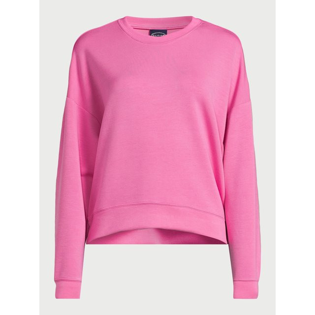 Scoop Women's Scuba Knit Cropped Sweatshirt with Drop Sleeves, Size XS-XXL | Walmart (US)