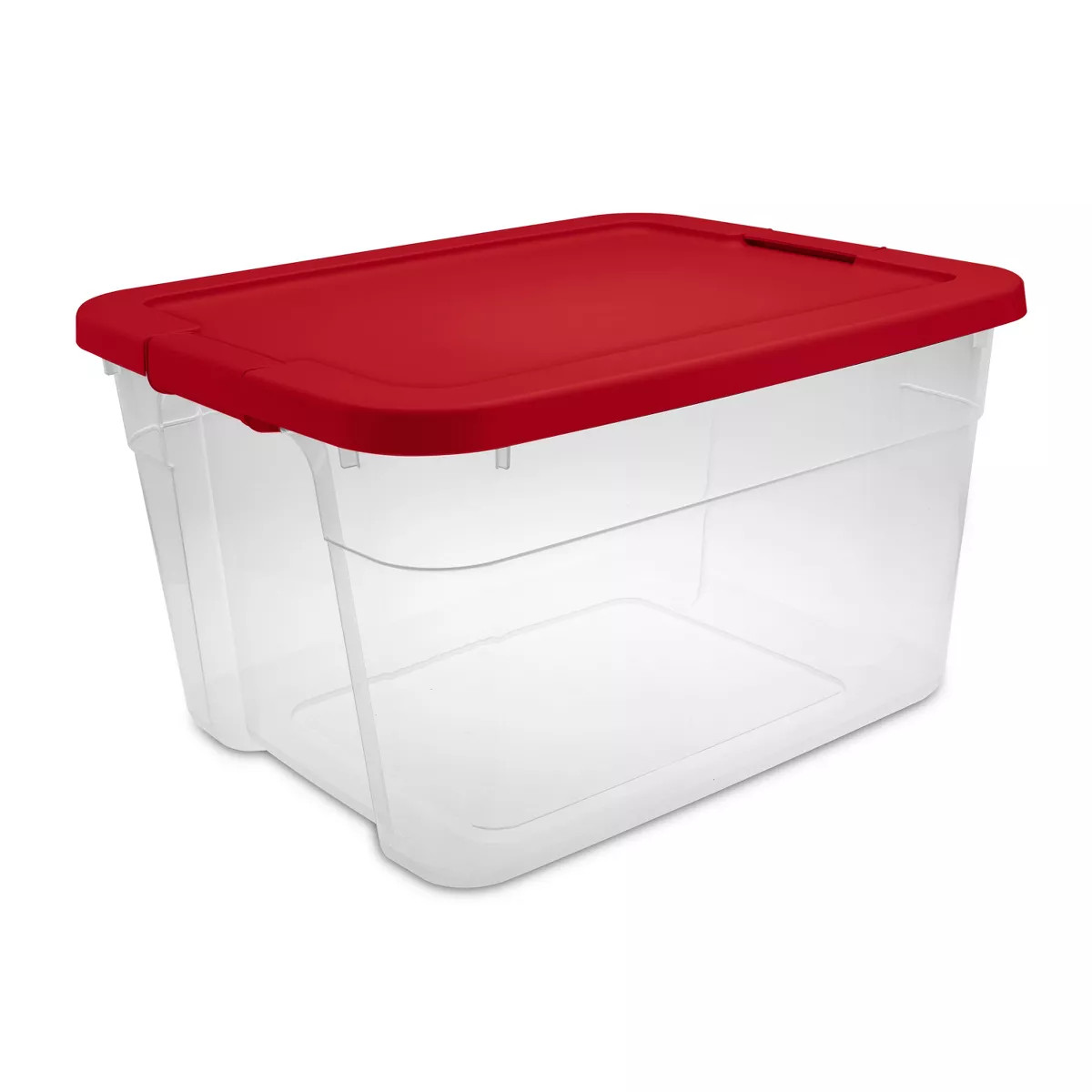 66qt Latching Storage Box Clear with Red Lid - Brightroom™ | Target
