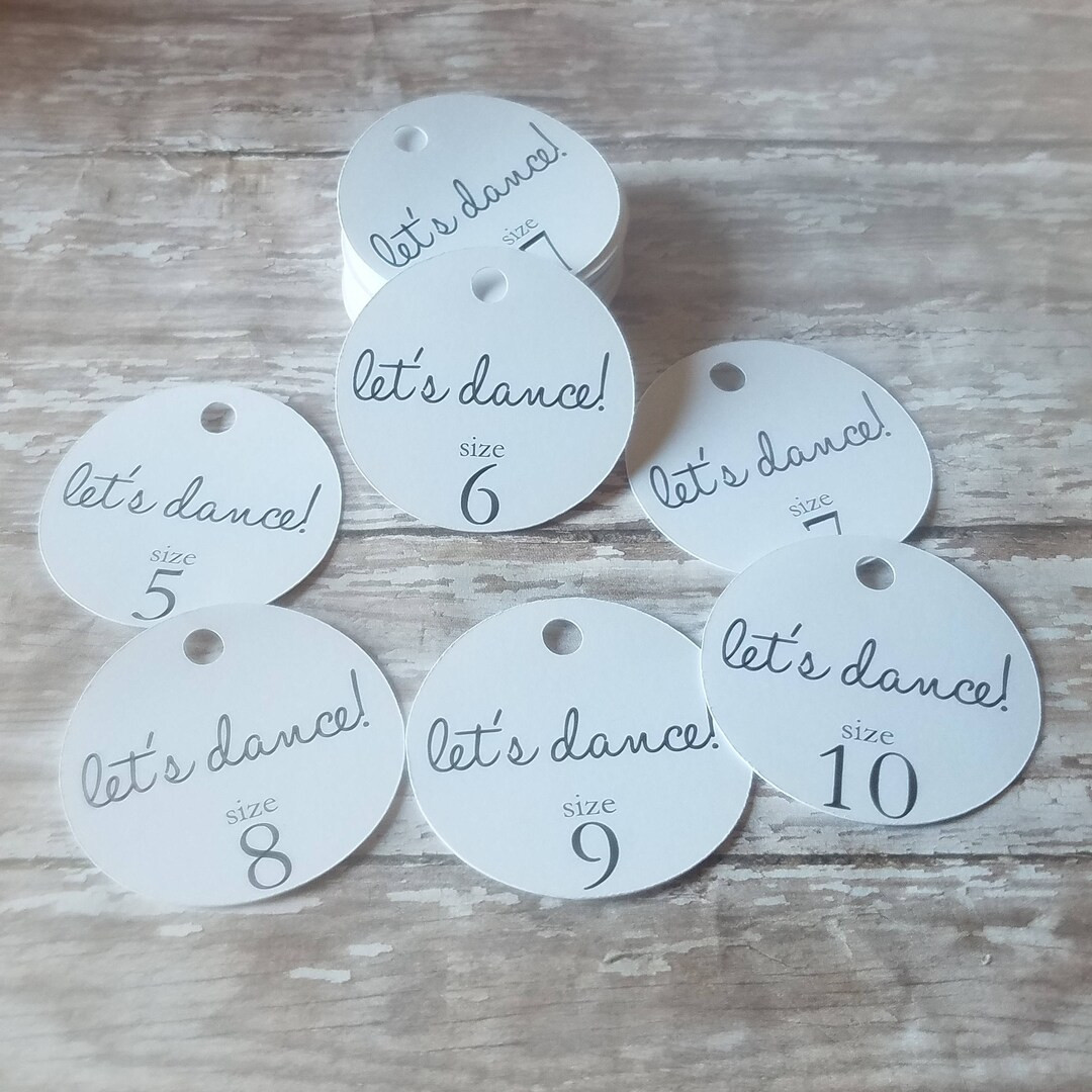 2 Flip Flop Tags Lets Dance Shoe Size Tags A Little - Etsy | Etsy (US)