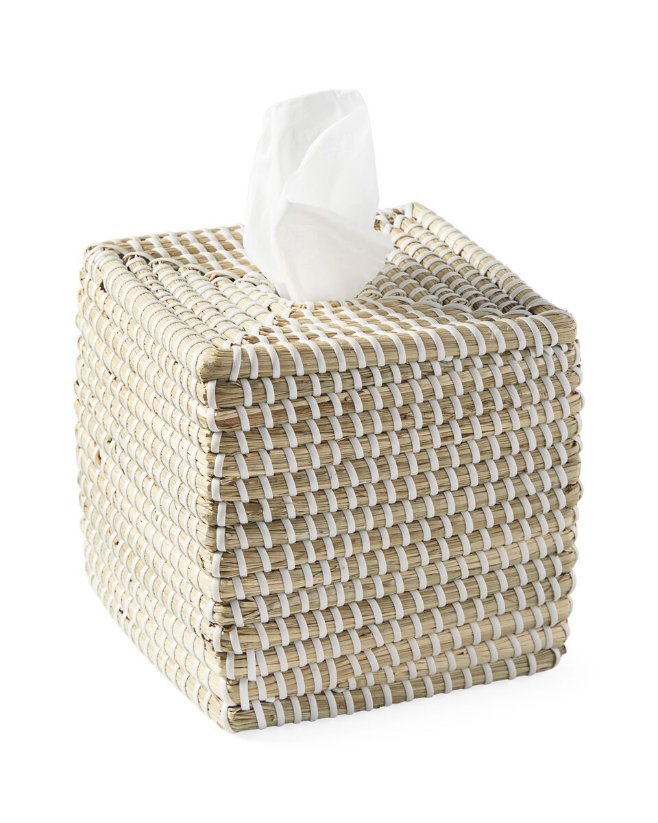 La Jolla Tissue Holder - White | Serena and Lily