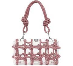 DJBM Clear Acrylic Clutch Sparkle Rhinestone Evening Bag Glitter Crystal-Embellished Rope Knot Ha... | Amazon (US)