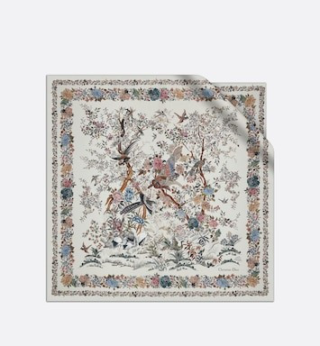 White Multicolor Silk Twill | Dior Couture