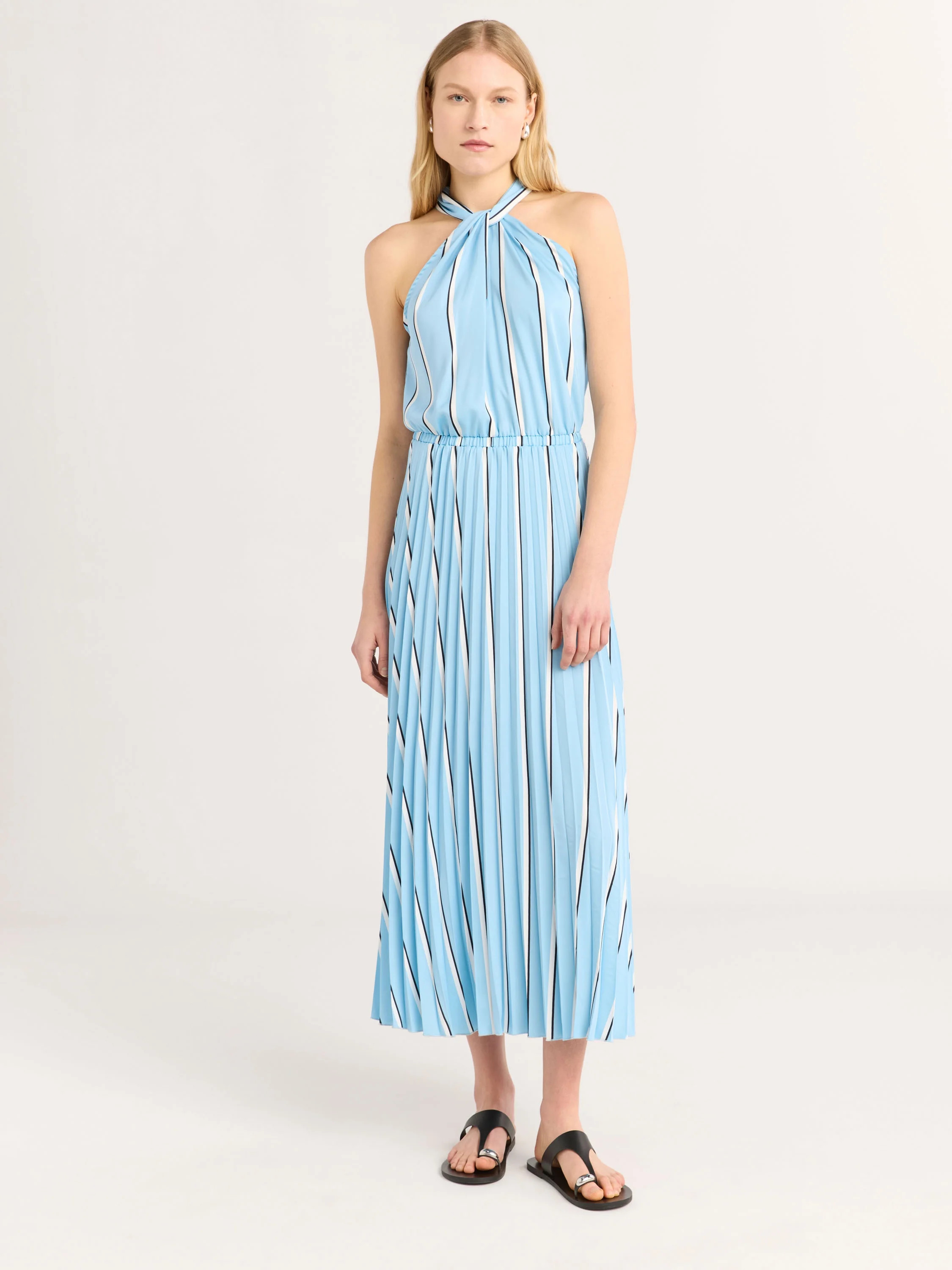 Scoop Women’s Satin Halter Maxi Dress, Sizes XS-XXL | Walmart (US)