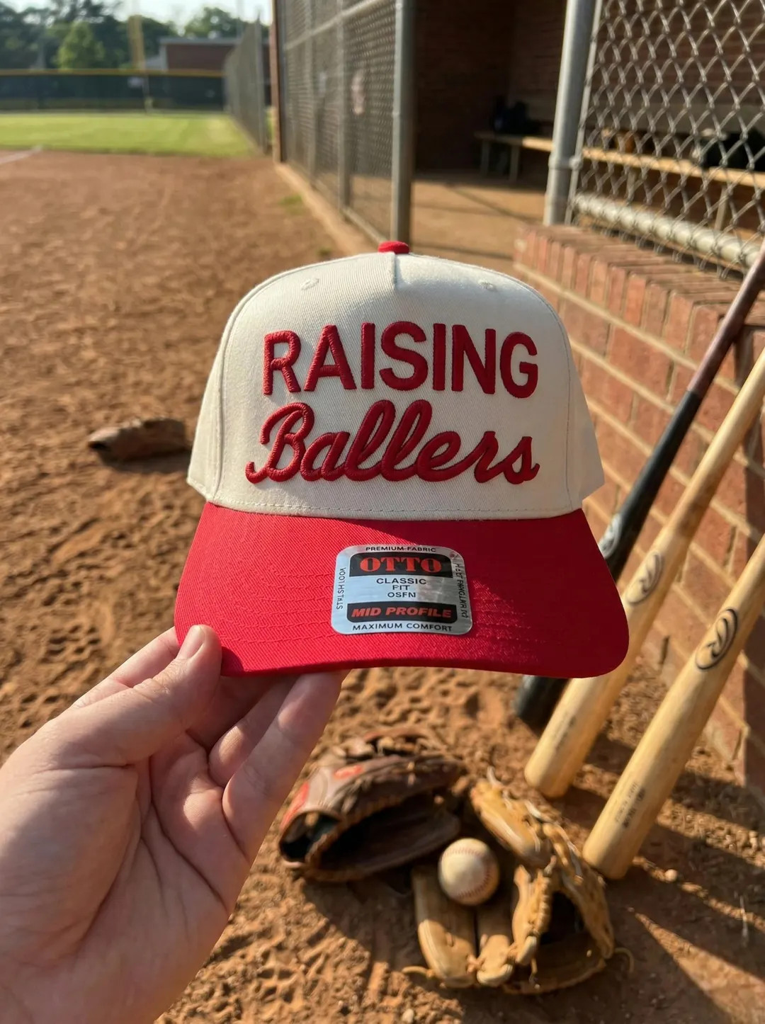 Raising Ballers Hat: Red Varsity Embroidered Cap, Sports Mom Gameday Gift | Etsy (US)