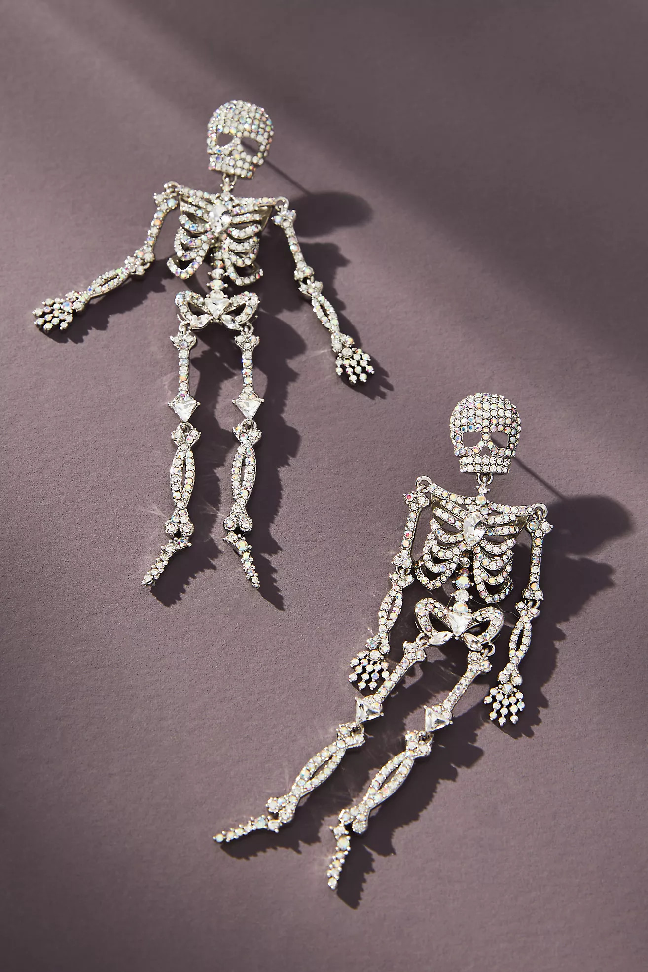 BaubleBar Bonafide Bones Large Pavé Skeleton Earrings | Anthropologie (US)